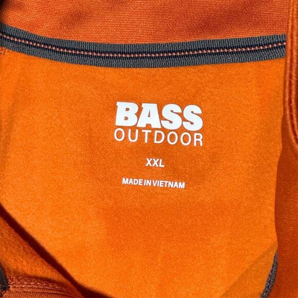 BASS OUTDOOR Men's 2XL Orange Half-Zip Stretch Lightweight Pullover Sweater - Picture 6 of 7